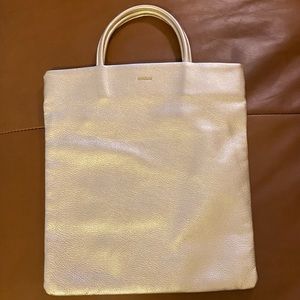 NWT! Gold leather Baggu Tote